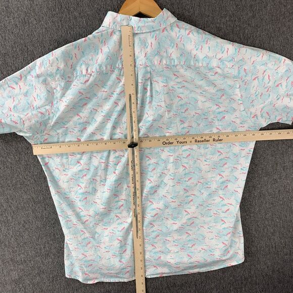 Peter Millar Seaside Sport Shirt Mens XL Dolphin‎ Animal Cascade Koi AOP Preppy - Picture 8 of 11